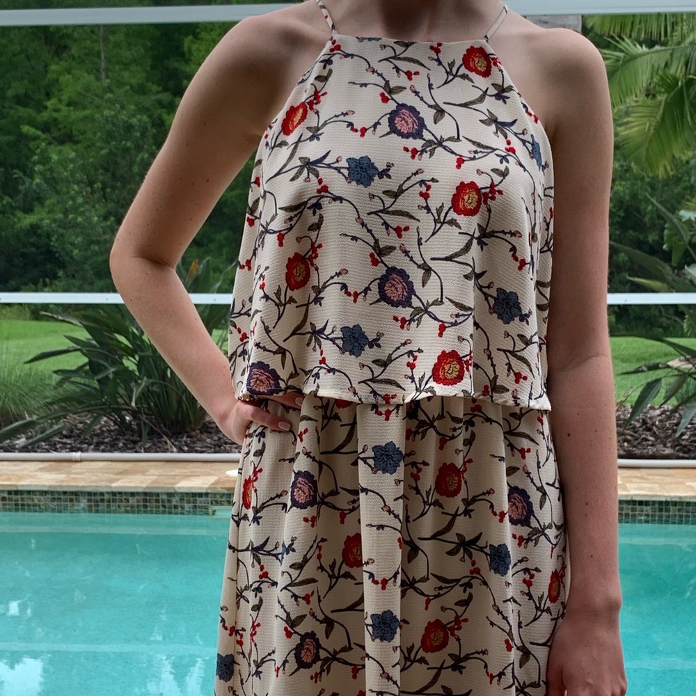 Cream colored floral dress